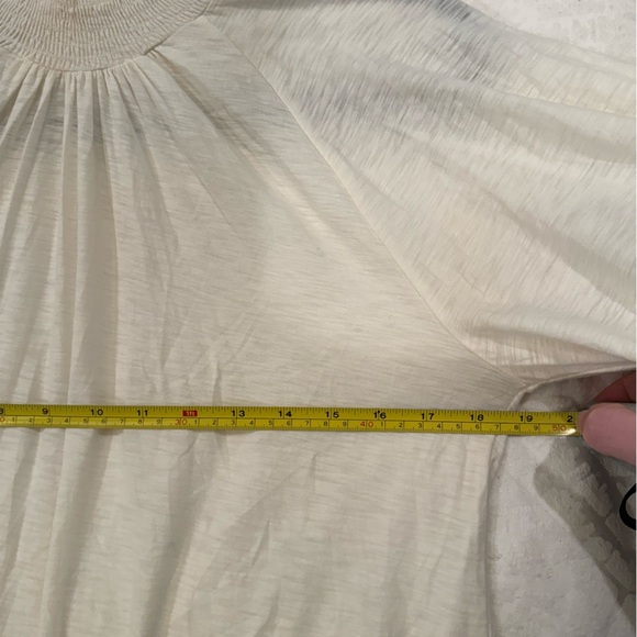 Nation Ltd Melanie Smocked Peasant Tee Ivory 100% Pima cotton - Picture 5 of 6